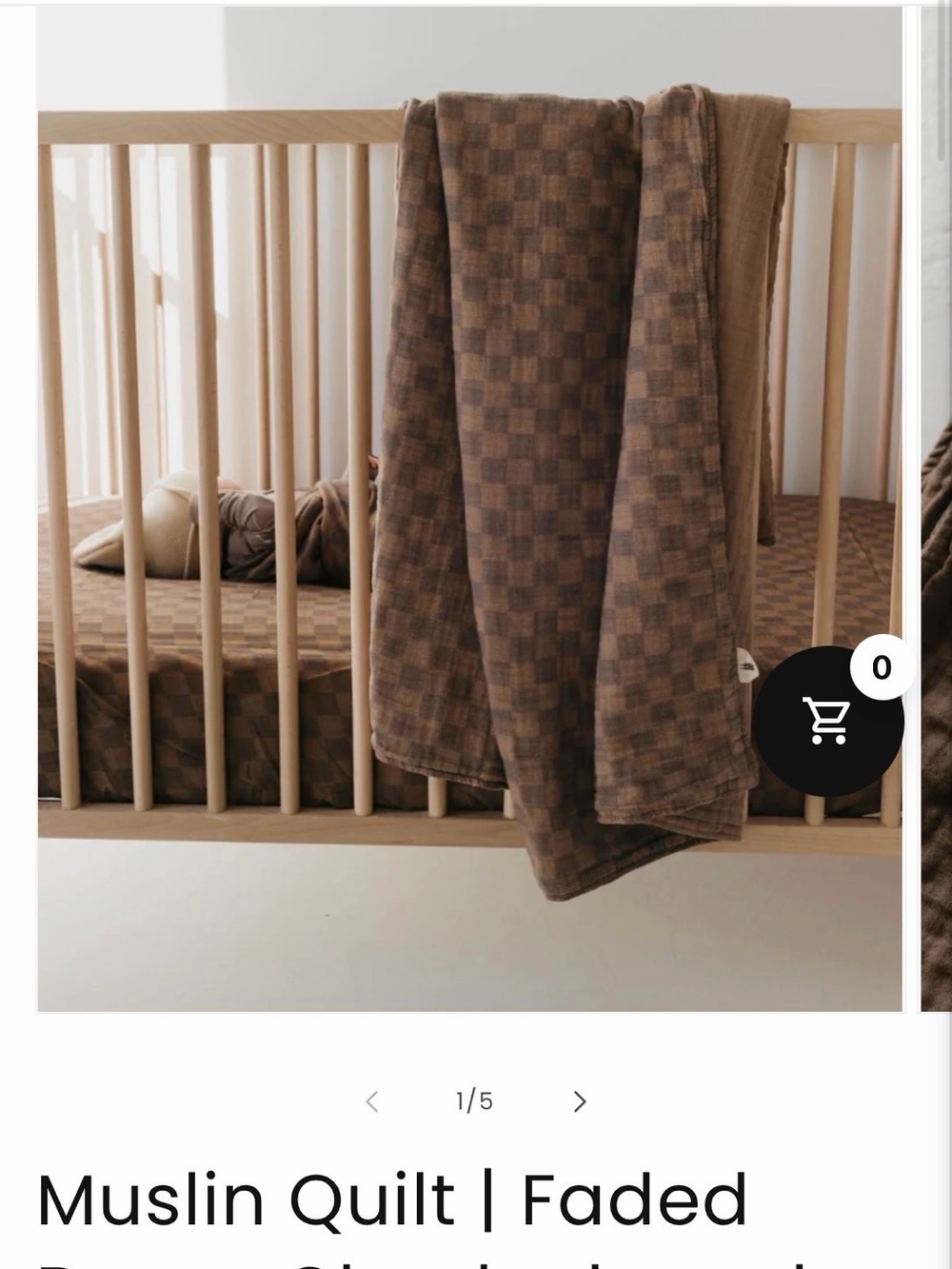 Faded Brown Check Muslin Quilt - Soft Baby Bedding